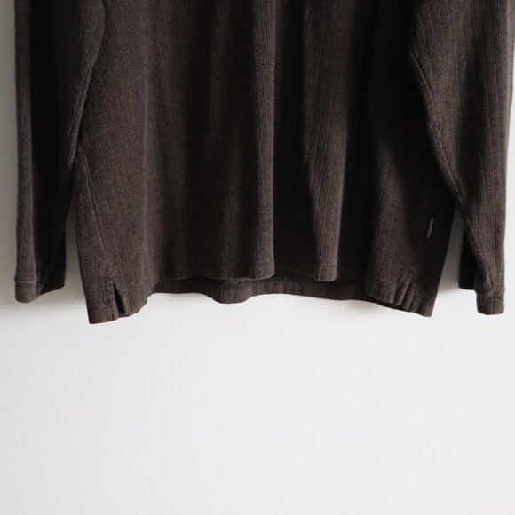 Vntg Denver Hayes Men's Sz L Brown Ribbed‎ V-Neck Pullover Cotton Sweater - Picture 9 of 11